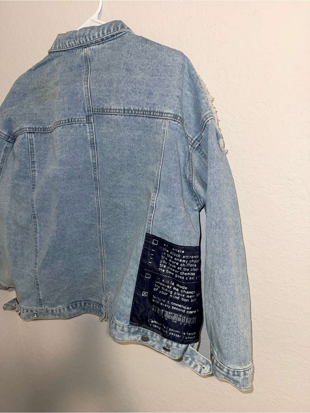 Denim Patchwork Jacket - Light Blue with Multicolor Patches Daisey one of a kind - Picture 12 of 13